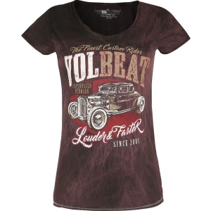 Volbeat Louder And Faster Dámské tričko tmavě červená - RockTime.cz