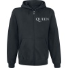 Queen Crest Vintage Mikina s kapucí na zip černá - RockTime.cz