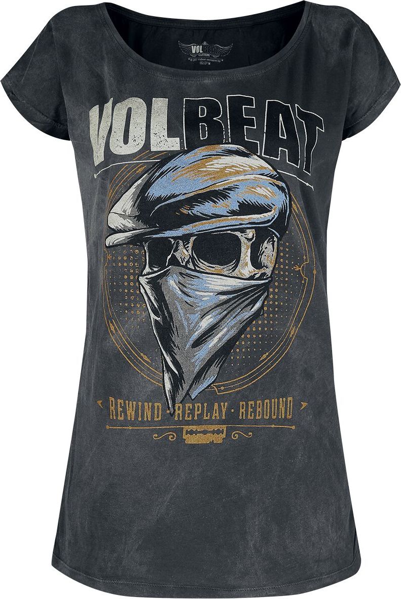 Volbeat Bandana Skull Dámské tričko šedá - RockTime.cz