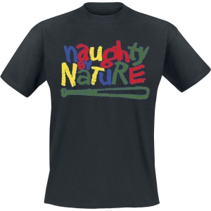 Naughty by Nature Classic Colourful Logo Tričko černá - RockTime.cz