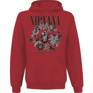 Nirvana Heart Shaped Box Mikina s kapucí červená - RockTime.cz