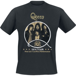 Queen 1974 Vintage Tour Tričko černá - RockTime.cz