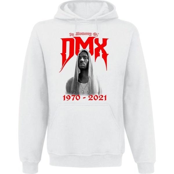 DMX IMO '70-'21 Mikina s kapucí bílá - RockTime.cz