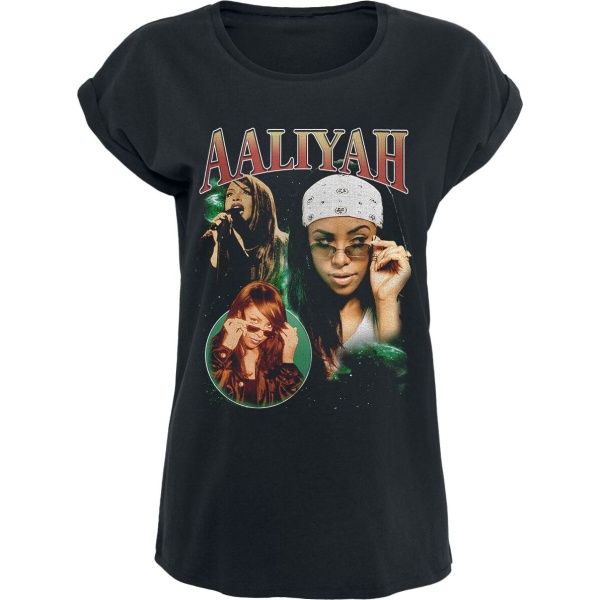 Aaliyah Pic Collage Dámské tričko černá - RockTime.cz