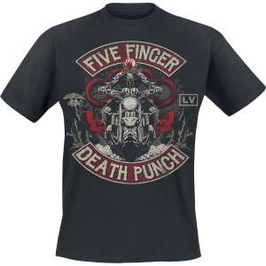 Five Finger Death Punch Biker Skully Tričko černá - RockTime.cz