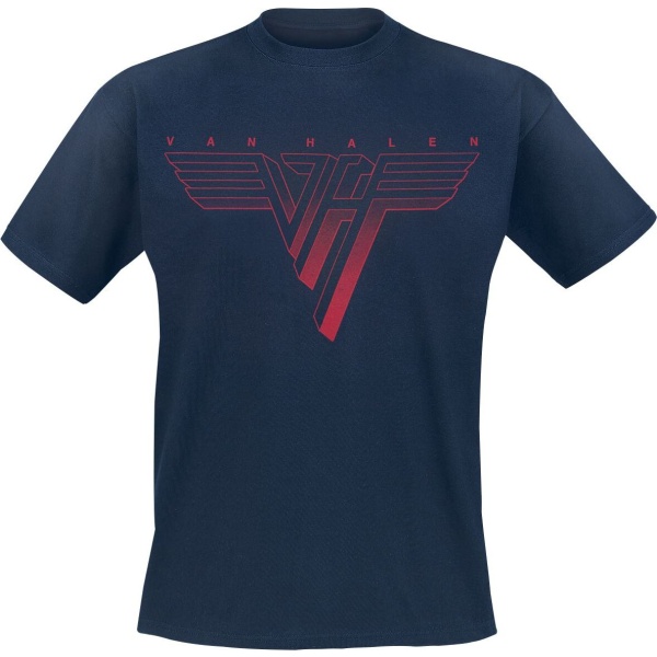 Van Halen Classic Red Logo Tričko námořnická modrá - RockTime.cz