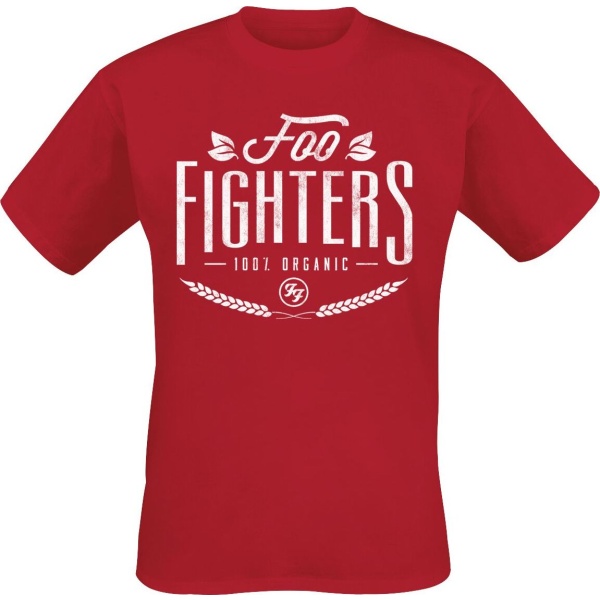 Foo Fighters 100% Organic Tričko červená - RockTime.cz