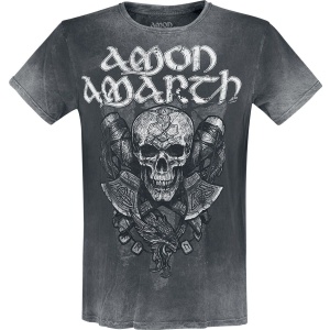 Amon Amarth Carved Skull Tričko tmavě šedá - RockTime.cz