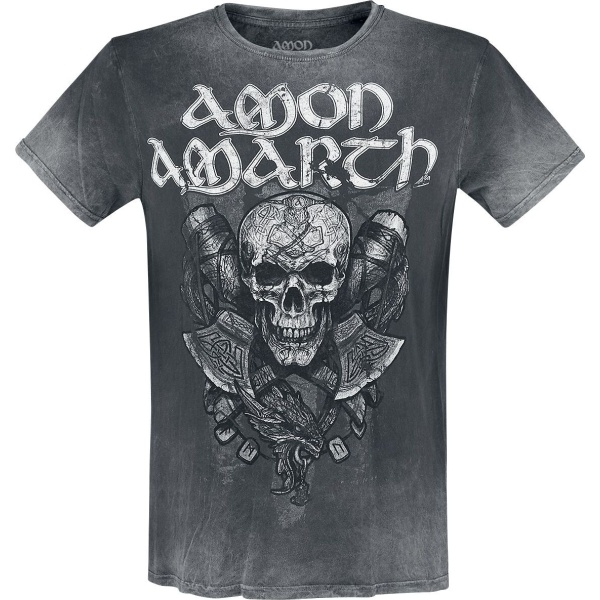Amon Amarth Carved Skull Tričko tmavě šedá - RockTime.cz