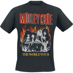 Mötley Crüe Vintage World Tour Flames Tričko černá - RockTime.cz