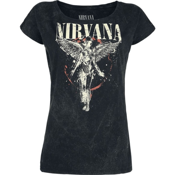 Nirvana Angel Dámské tričko charcoal - RockTime.cz