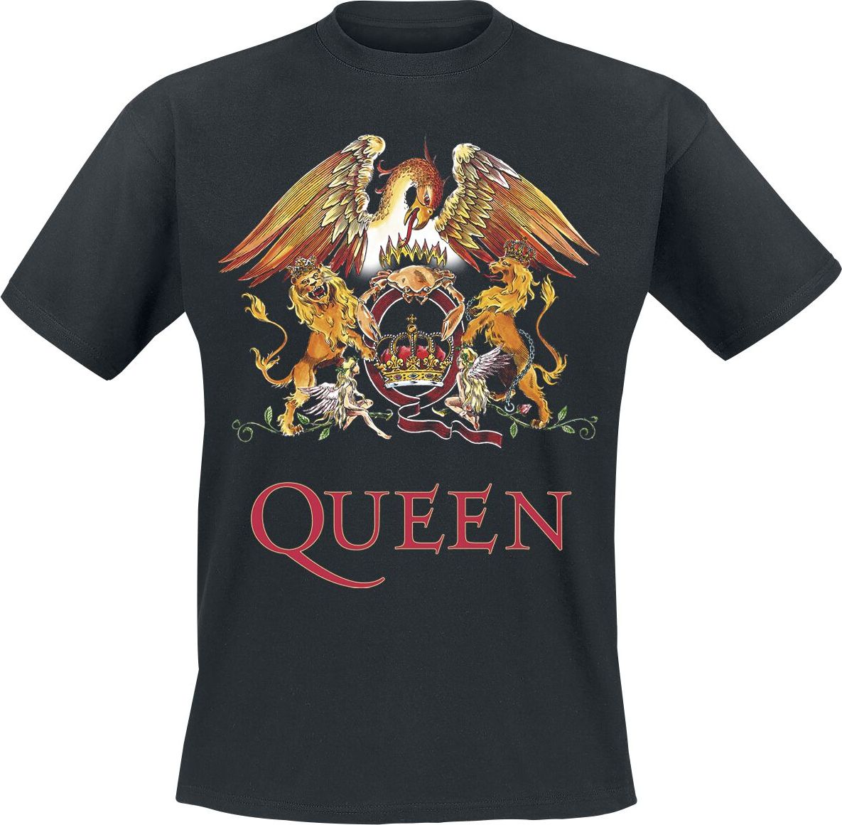 Queen Crest Vintage Tričko černá - RockTime.cz