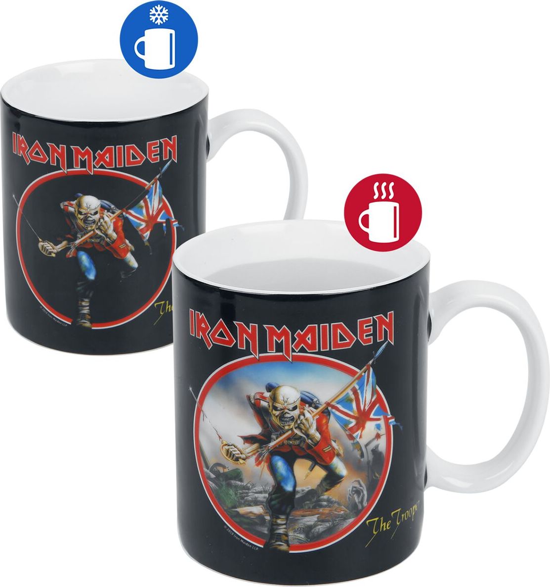 Iron Maiden The Trooper - Tasse mit Thermoeffekt Hrnek černá - RockTime.cz