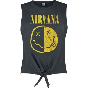 Nirvana Amplified Collection - Spliced Smiley Dámský top charcoal - RockTime.cz