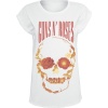 Guns N' Roses Flourish Skull Dámské tričko bílá - RockTime.cz