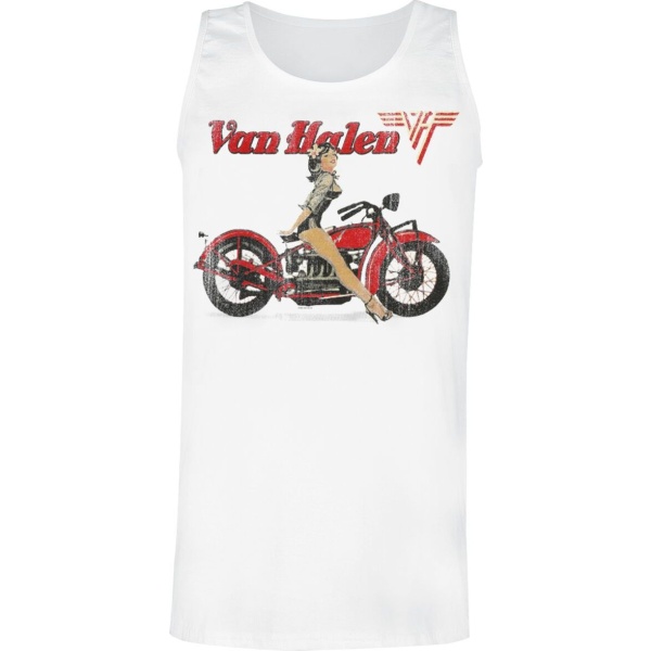 Van Halen Pinup Motorcycle Tank top bílá - RockTime.cz