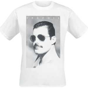 Queen Freddie Mercury - Sunglasses Tričko bílá - RockTime.cz