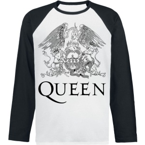 Queen Crest Vintage Tričko s dlouhým rukávem bílá/cerná - RockTime.cz
