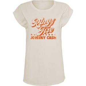 Johnny Cash Ring Of Fire Dámské tričko krémová - RockTime.cz