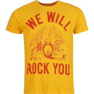 Queen We Will Rock You Tričko oranžová - RockTime.cz