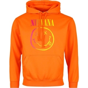 Nirvana Rainbow Logo Mikina s kapucí oranžová - RockTime.cz