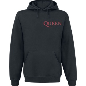 Queen Crest Vintage Mikina s kapucí černá - RockTime.cz