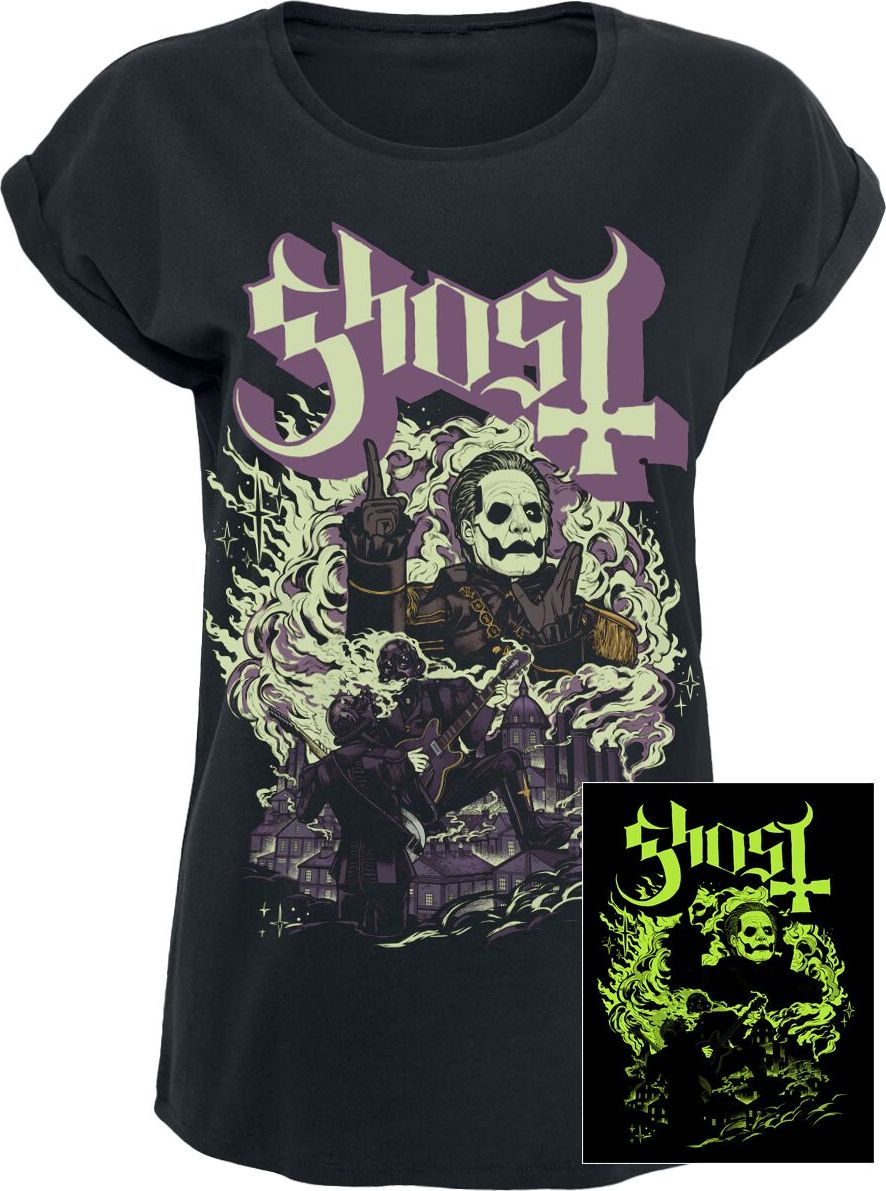 Ghost FOG YK - GITD Dámské tričko černá - RockTime.cz