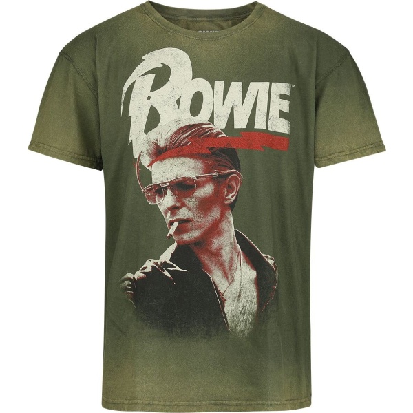 David Bowie Smoking Tričko zelená - RockTime.cz