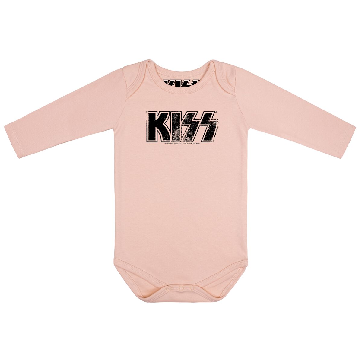 Kiss Distressed Logo body světle růžová - RockTime.cz