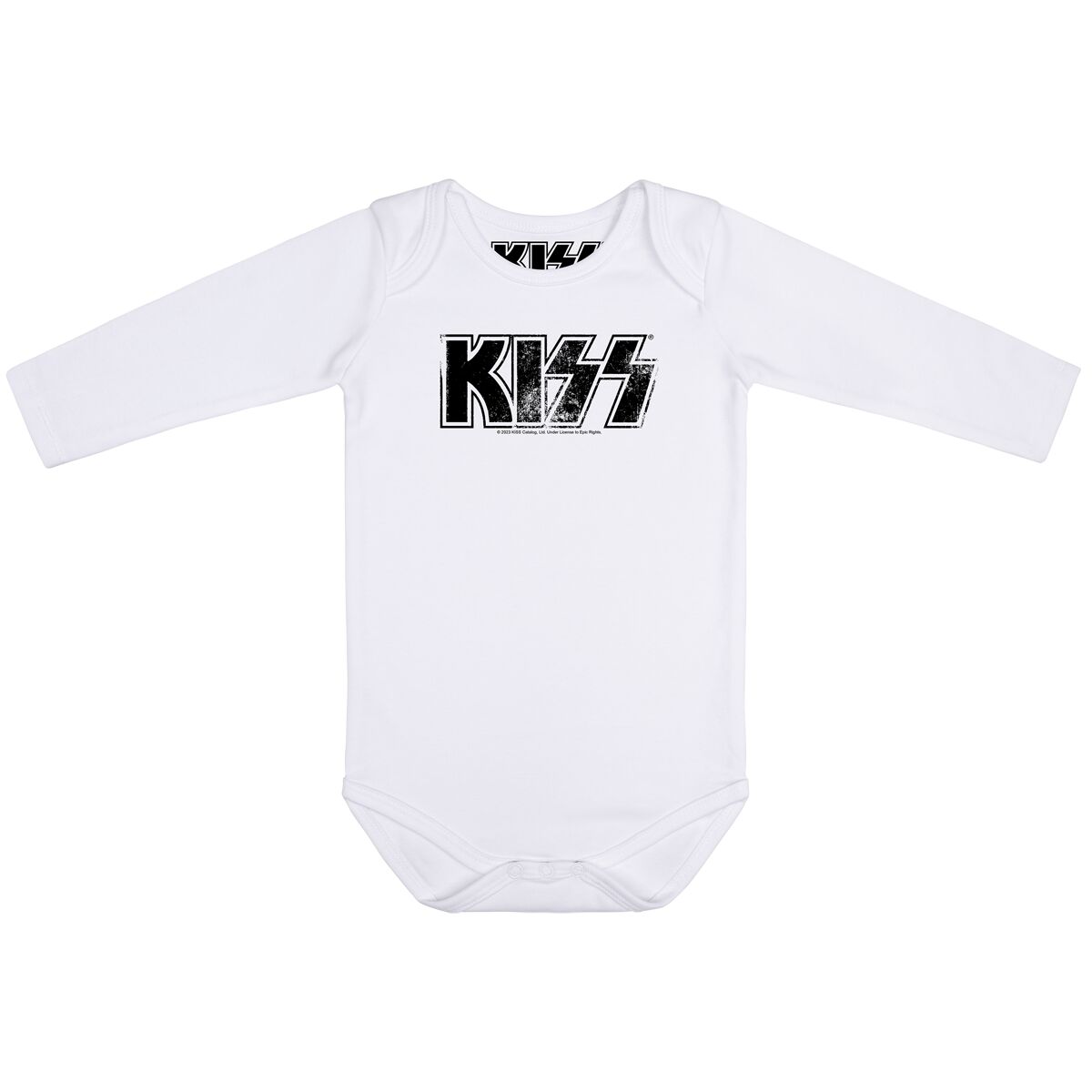 Kiss Distressed Logo body bílá - RockTime.cz