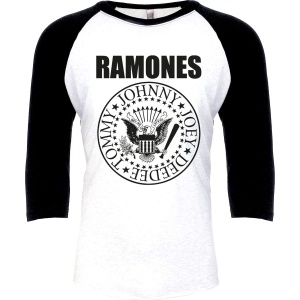 Ramones Crest Tričko s dlouhým rukávem bílá/cerná - RockTime.cz