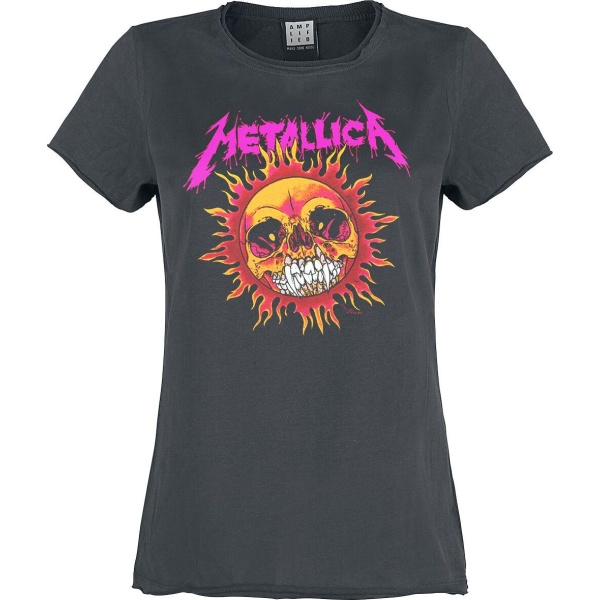 Metallica Amplified Collection - Neon Sun Dámské tričko šedobílá - RockTime.cz