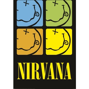 Nirvana Smiliey Squares plakát vícebarevný - RockTime.cz