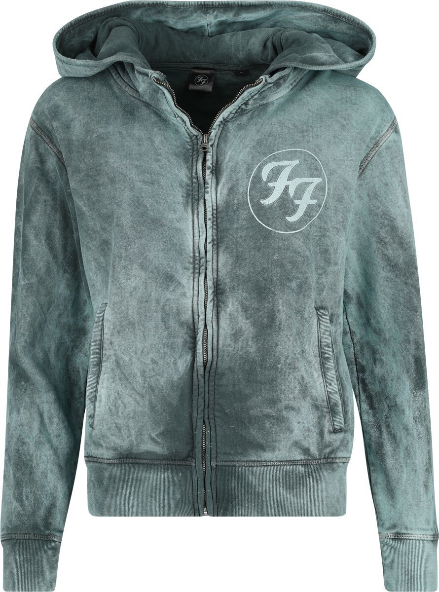 Foo Fighters Logo Space Blue Dámská mikina s kapucí na zip zelená - RockTime.cz