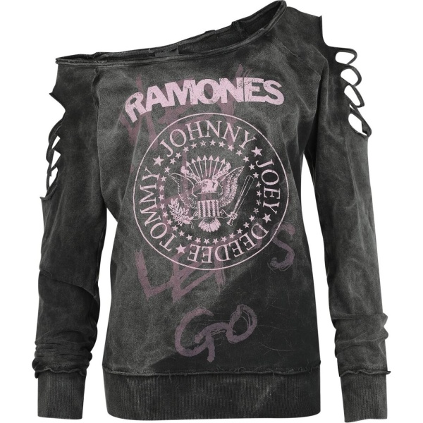 Ramones Pink Logo Dámská mikina černá - RockTime.cz
