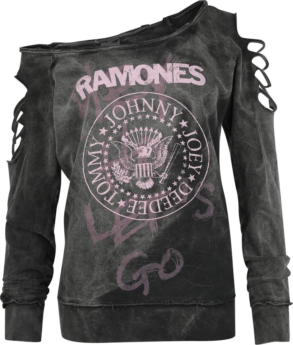 Ramones Pink Logo Dámská mikina černá - RockTime.cz