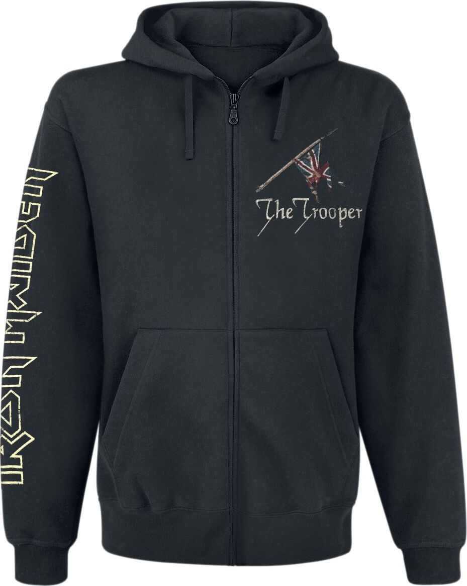 Iron Maiden The Trooper Flag Mikina s kapucí na zip černá - RockTime.cz