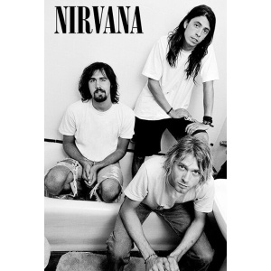 Nirvana Bathroom plakát cerná/bílá - RockTime.cz