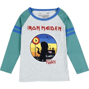 Iron Maiden Kids - EMP Signature Collection detské tricko - dlouhý rukáv šedá/tyrkysová - RockTime.cz