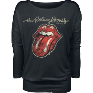 The Rolling Stones Plastered Tongue Dámské tričko s dlouhými rukávy černá - RockTime.cz