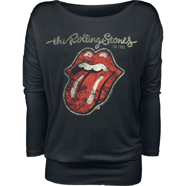 The Rolling Stones Plastered Tongue Dámské tričko s dlouhými rukávy černá - RockTime.cz