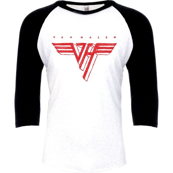 Van Halen Red Logo Tričko s dlouhým rukávem bílá/cerná - RockTime.cz