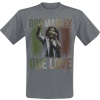 Bob Marley One Love Live Tričko tmavě prošedivělá - RockTime.cz