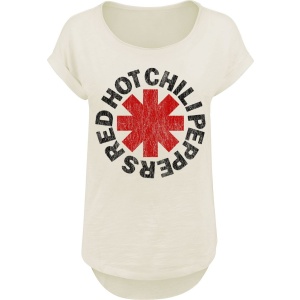 Red Hot Chili Peppers Distressed Logo Dámské tričko béžová - RockTime.cz