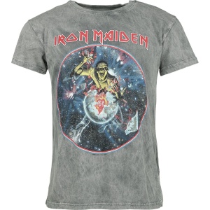 Iron Maiden The Beast On The Run - World Peace Tour `83 Tričko šedá - RockTime.cz