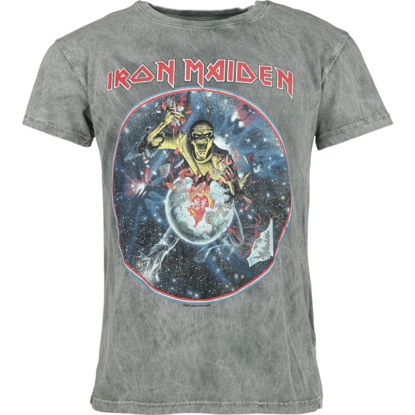 Iron Maiden The Beast On The Run - World Peace Tour `83 Tričko šedá - RockTime.cz