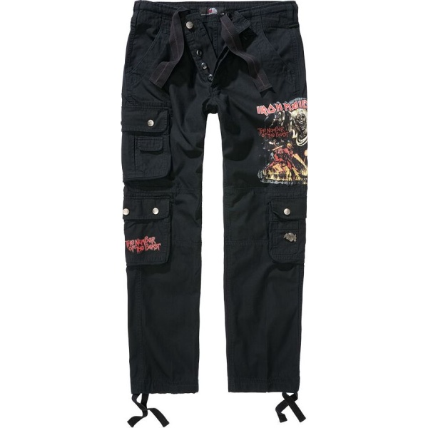 Iron Maiden Pure Slim Trousers Cargo kalhoty černá - RockTime.cz