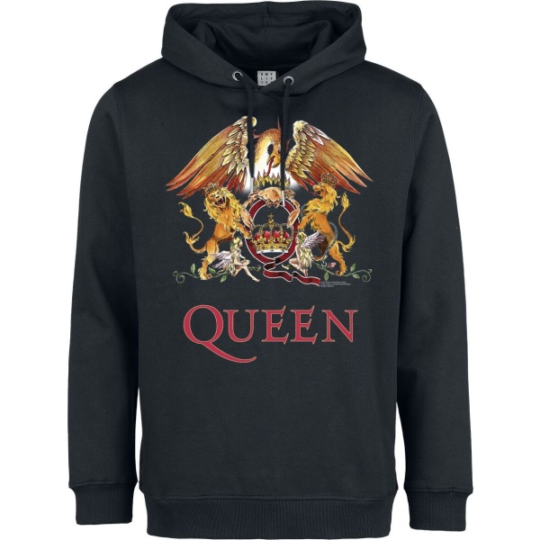 Queen Amplified Collection - Royal Crest Mikina s kapucí černá - RockTime.cz