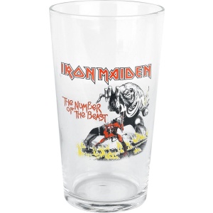 Iron Maiden Number Of The Beast pivní sklenice transparentní - RockTime.cz