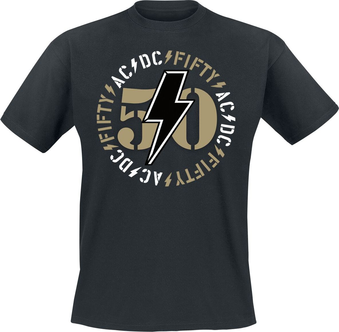 AC/DC Fifty Bold Emblem Tričko černá - RockTime.cz